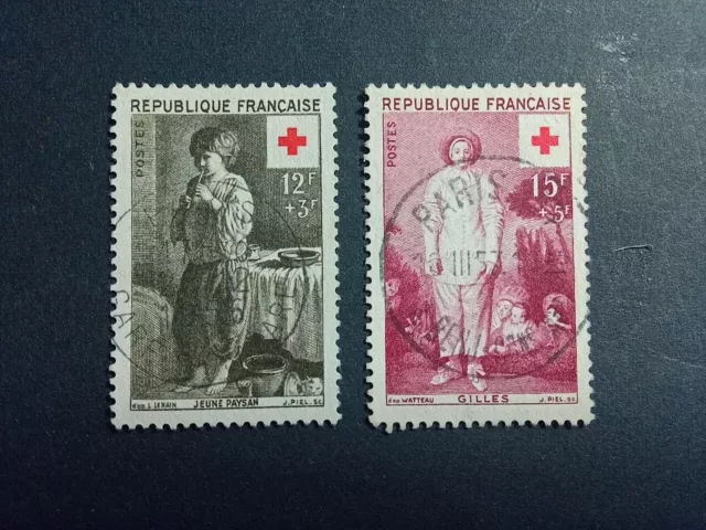 Sellos Francia Usados 1956 Pro Cruz Roja