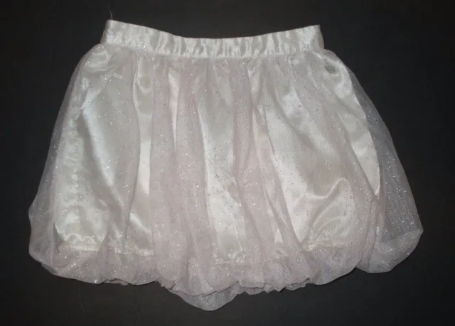 Girls Baby Gap Ivory & Pink Satin Tulle & Silver Sparkle Bubble Skirt Size 3T