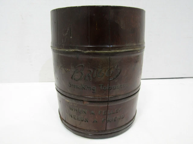 OLD WOOD BRIGGS Tobacco Barrel Humidor Tobacco Advertising Pipe Cigarette  Smoke $39.99