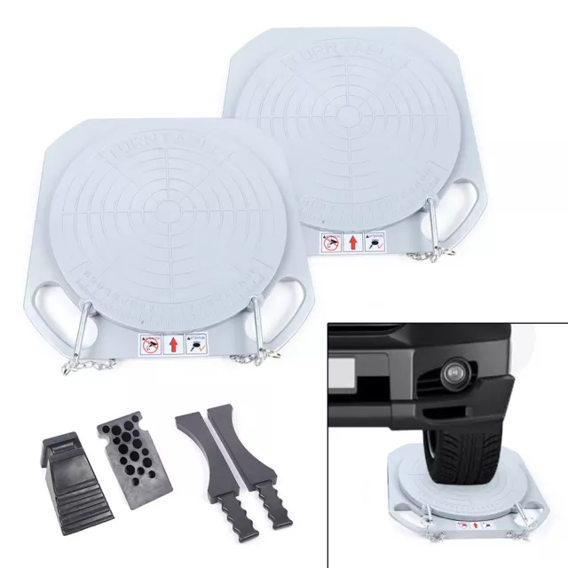 2Pcs 5T Turn Plate Table Wheel Alignment Turntable 360° Rotation Turn Plates NEW