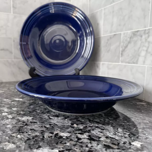 Homer Laughlin  Fiesta Cobalt Blue  Rimmed Soup Bowl