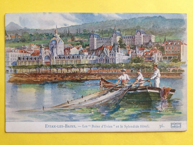 cpa Illustration Collection Source CACHAT 74 - EVIAN les BAINS Pêche à la SENNE