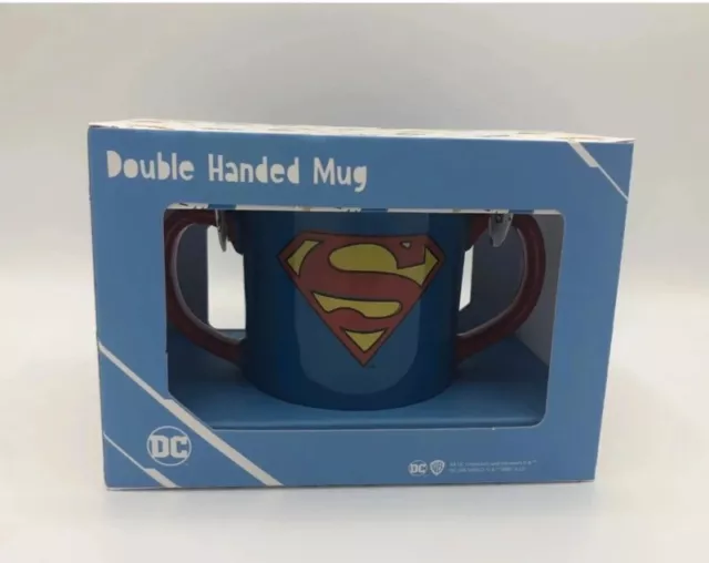 Brand New Boxed Warner Bros DC Comics Superman Double Handed Ceramic Mug Gift