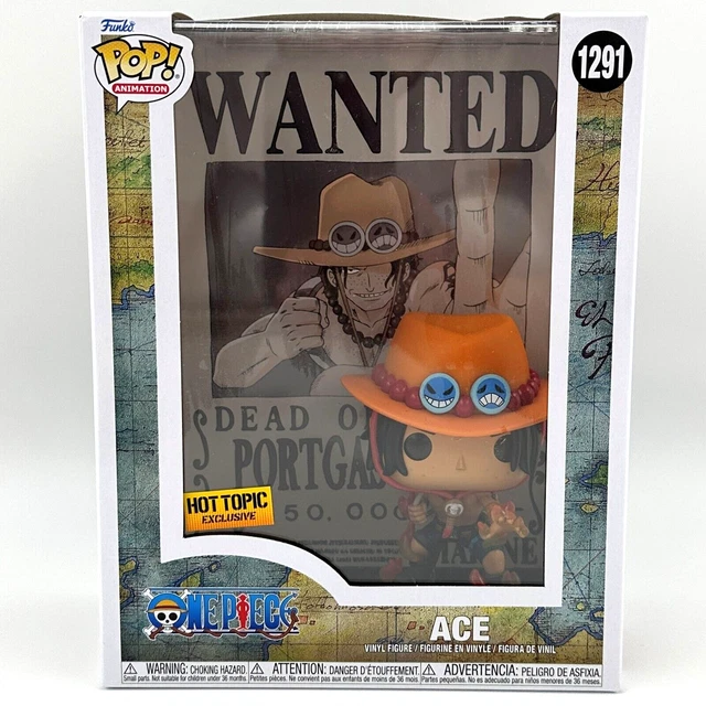 FUNKO POP! ONE Piece Ace Wanted Poster Figure 1291 Hot Topic Exclusive