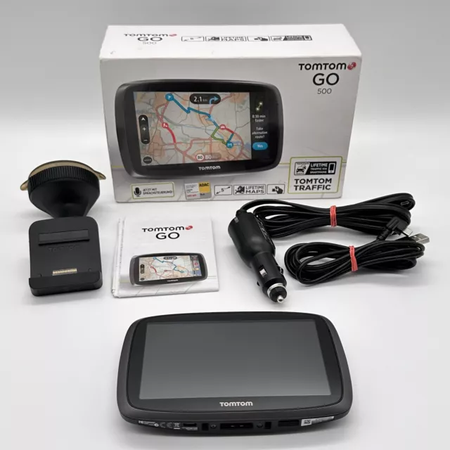 TomTom GO 500 Navigationssystem 5 Zoll Lifetime Maps & Traffic + Zubehörpaket