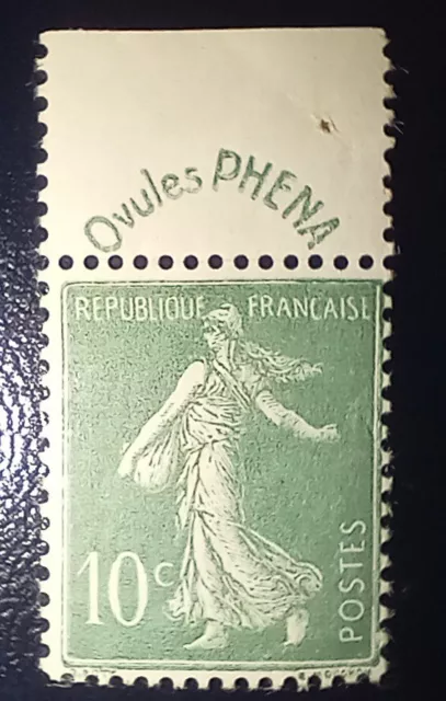 Timbre France Neuf N° 188  Semeuse Pub Ovules Phena Trace Charnière Signé Calves