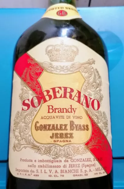 Soberano Brandy Gonzalez Byass Jerez Spagna 75cl 40% Vol Anni 80 Vintage