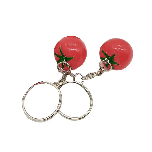 2 Piezas Llavero Pulido Regalo Regalo Resina Tomate