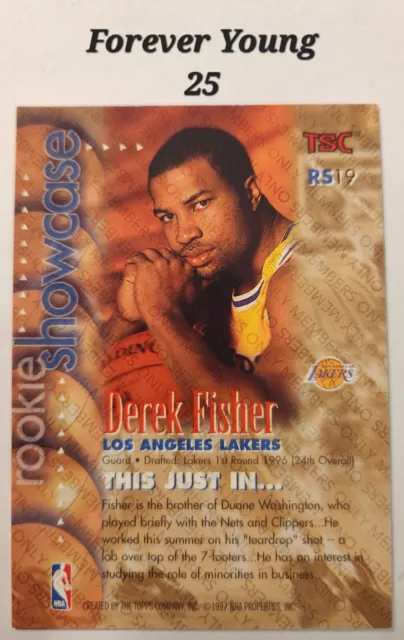 1996/97 Stadium Club MEMBERS ONLY Derek Fisher ROOKIE SHOWCASE #R19 RARE🔥