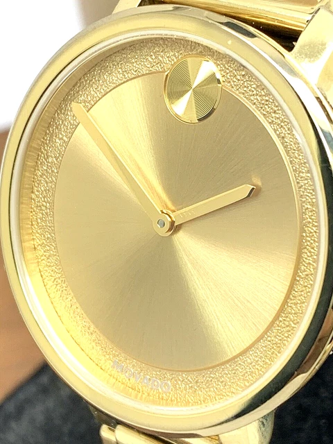 Movado Women's Watch 3600502 Bold Sugar Dial Swiss Quartz 34mm Gold Steel
