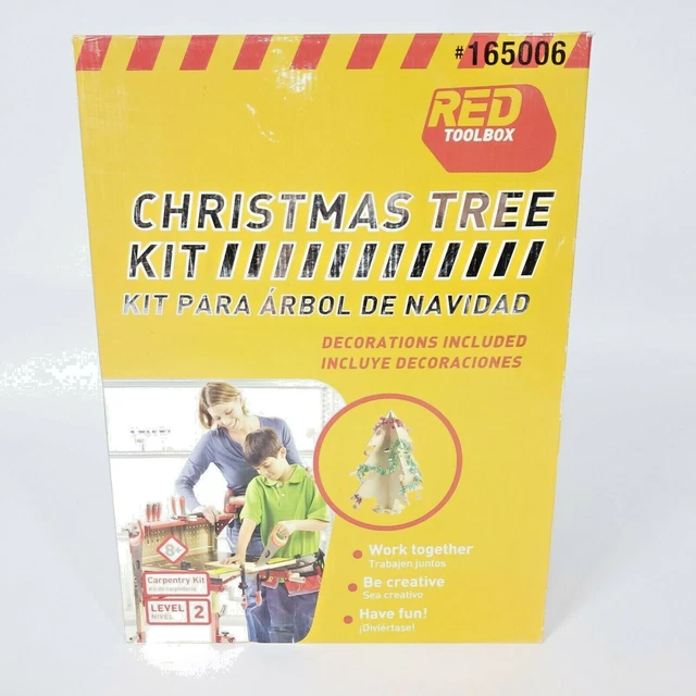 Kit de árbol de Navidad caja de herramientas roja #165006 carpintería nivel 2 proyecto para hacer con niño