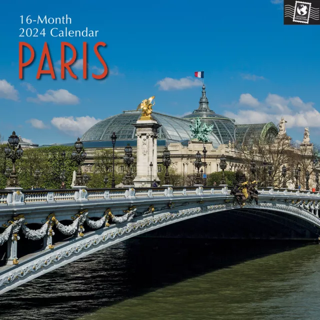 PARIS 2024 SQUARE Wall Calendar 16 Month Premium Planner Christmas New