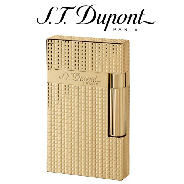 NEW S.T. Dupont Ligne 2 Line 2 Soft Flame Lighter Gold Diamond Head  016284 ST