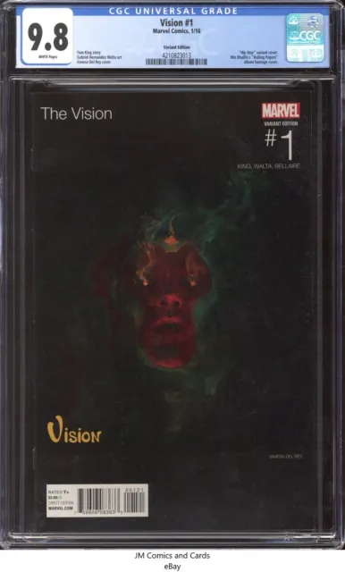 Vision #1 2016 CGC 9.8 wp Hip Hop Wiz Khalifa Rolling Papers cover homage