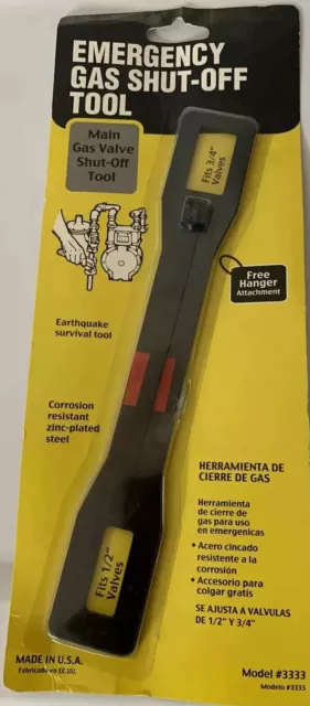 Earthquake Emergency Gas Valve Shut-off Tool Plumbing Wrench  Zinc Plated Steel