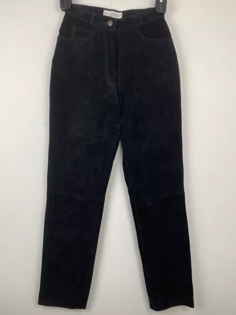 Vintage Lew Magram size 4 Women’s Black Suede Leather High Rise Pants
