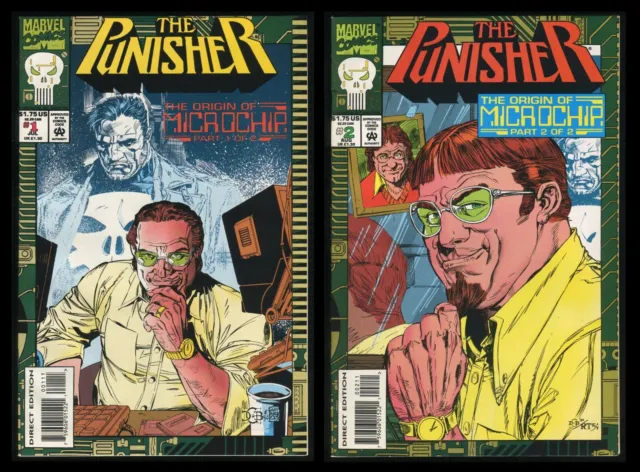 Punisher The Origin of Microchip Comic Set 1-2 Lot feat. The Punisher in The Nam