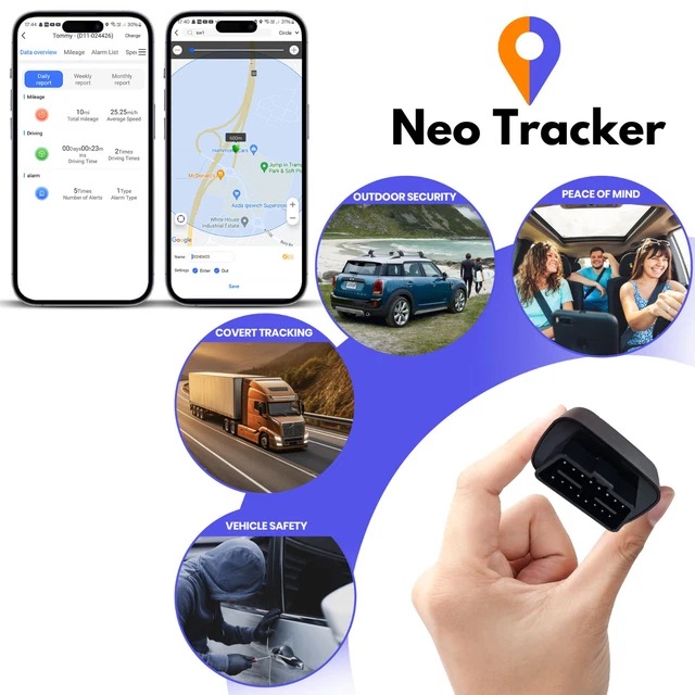 AUTO GPS CAR Tracker Bike Caravan Van Real Time OBD Tracker Device PAYG ...
