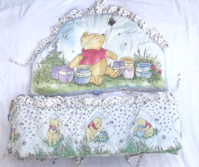 1995 Classic Winnie The Pooh Crib Wrap And Headboard 2 Piece Bedding Set Vintage
