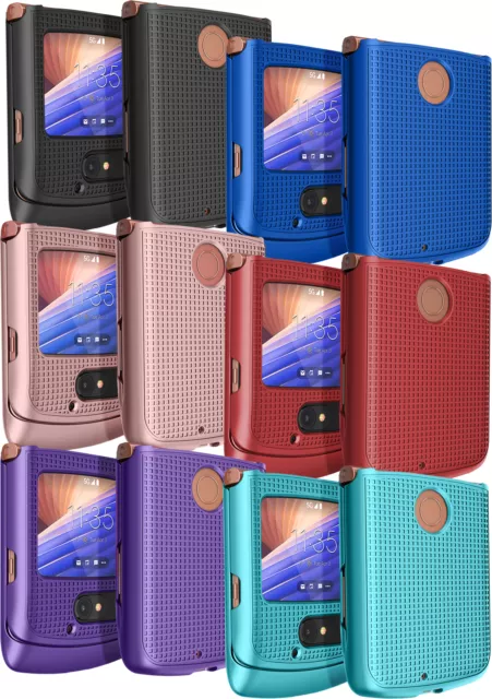 Grid Texture Case Slim Hard Shell Cover for Motorola RAZR 5G Flip Phone (2020)