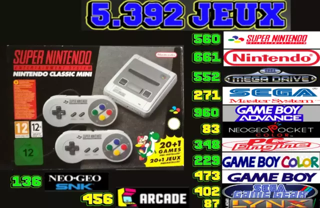 mini super nintendo Snes Nes console + 5392 Jeux