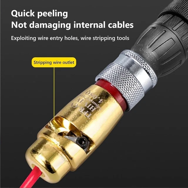 Dénudeur De Fil Pour Perceuse - Outil Décapage Câble 8-14 AWG, Rapide, Métal, Ergonomique, Neuf Sous Emballage