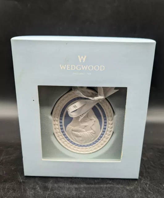 WEDGWOOD Jasperware Madonna & Child Flat Hanging Ornament Reversible New RARE