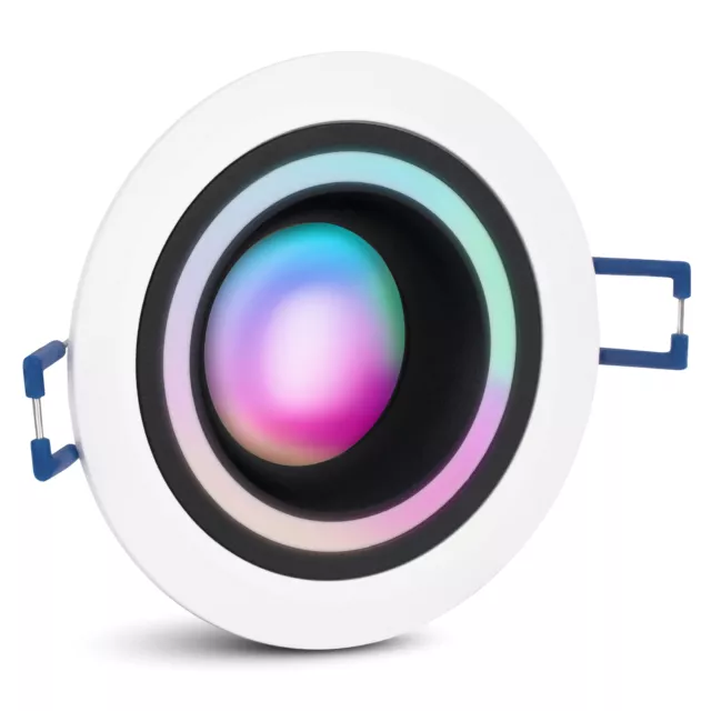 Spot da incasso Matapo Design bianco nero incl. modulo LED RGB + WLAN dimmerabile