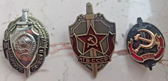 Orden Medaille CCCP UDSSR Russland  Drei Abzeichen KGB, NKWD, Innenministerium