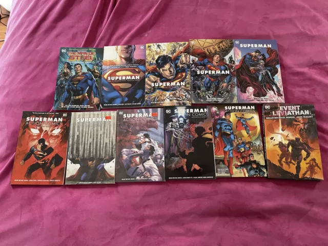 Superman, Man of Steel and Action Comics by Bendis Complete TPB Set, plus Event
