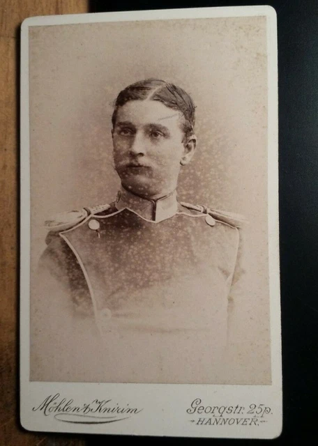 Soldat in Uniform mit Epauletten - Offizier Ulan ? CDV Möhlen & Knirim Hannover