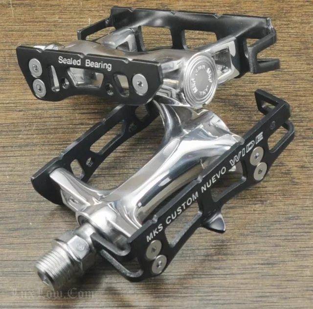 NOS MKS Custom Nuevo Wide NJS Track Bike PEDALS 9/16" Keirin Fixed Gear Bicycle