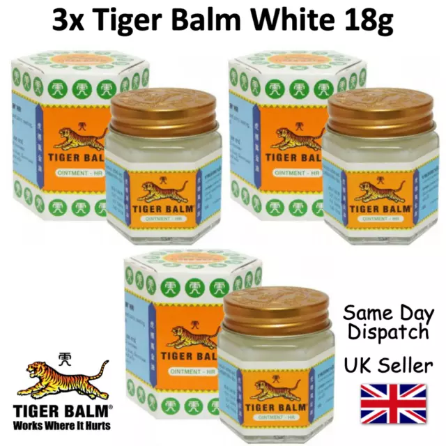 3x WHITE BALM TIGER LARGE 21ML NEW STOCK