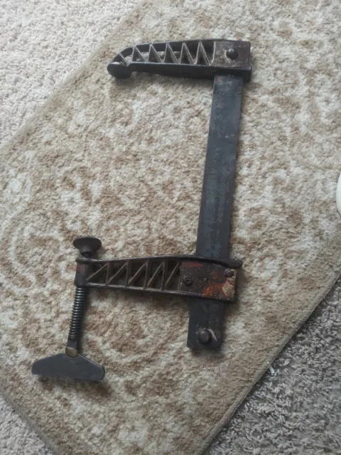 Antique Cincinnati Tool 508 12" Cast Iron Industrial Holding Clamp