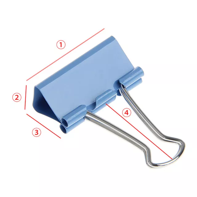 60Pcs Colorful Metal Binder Clips File Paper Clip Office Supplies 15mm Width 3