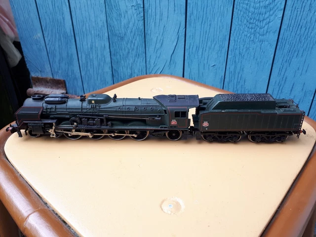 Locomotive Jouef Noire 231 C 50 Et Tender - Train HO époque 3 - Vintage France Plastique/métal