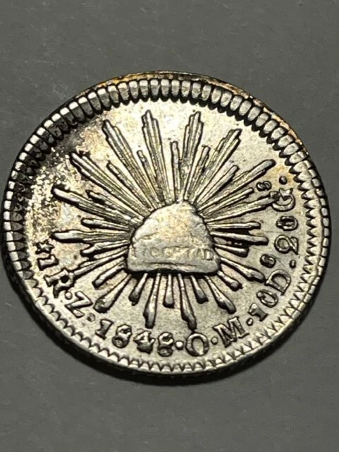 1848-Zs OM Mexico 1 Real/Silver/Slight Off Center/VF+ #11108