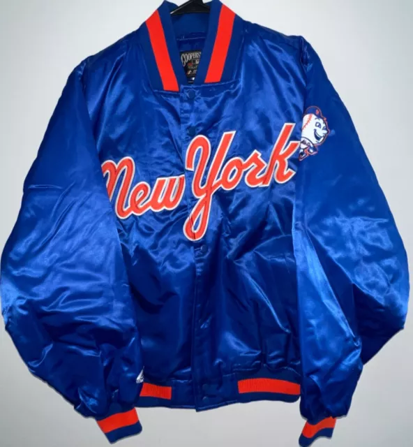 Vintage New York Mets Majestic Cooperstown Coll. Blue Satin Jacket Sz M *Nwot*