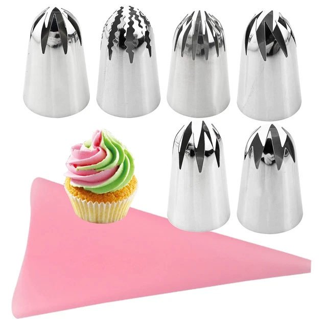 Ensemble De * Embouts De Poche à Douille En Acier Inoxydable Russe * * Pour Gâteaux, Outil De Crème, Ustensile De Cuisine En Acier Inoxydable Pour La Décoration De Pâtisseries, Cupcakes Et * (580S