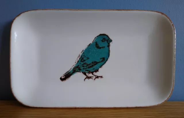 Bluebird Ceramic Plate Pottery Bird Trinket Display Dish Tray Portugal