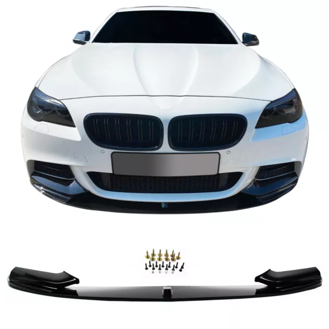 Per BMW 5er F10 F11 Con Pacchetto M Labbro Spoiler Anteriore Nero Lucido