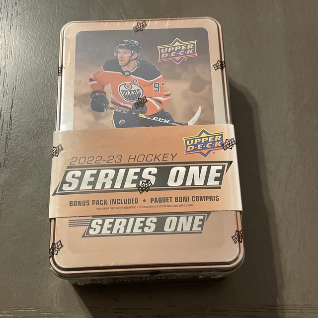 2022/23 Upper Deck Series 1 Hockey Factory Sealed Collectors TIN-YOUNG GUN RCS
