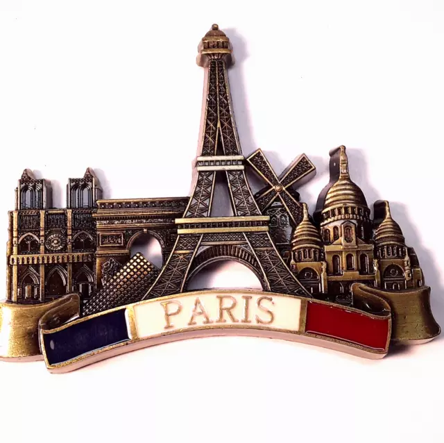 3D Metal Fridge Magnet Eiffel Tower Paris Landmarks France Souvenir Gift New