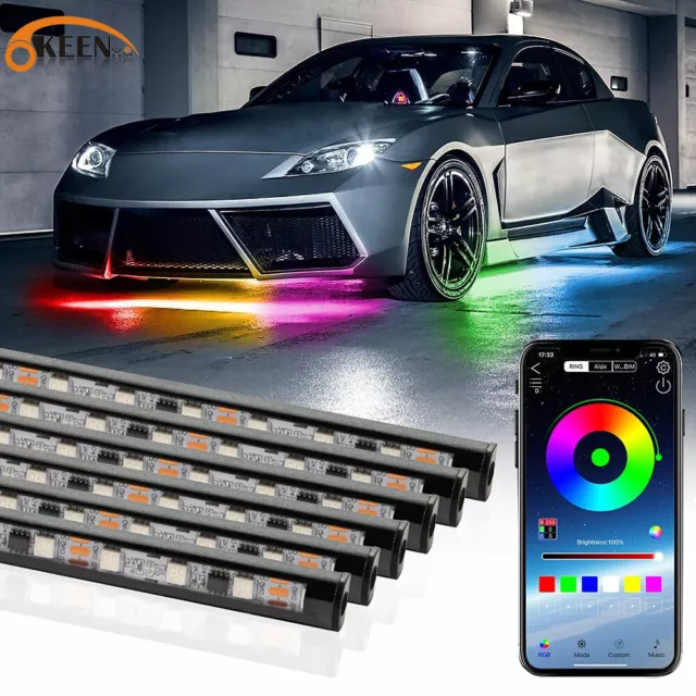 6PCS RGB DREAM Color Underglow LED Kit Unterboden Auto Neon Streifen Licht  EUR 39,98 - PicClick DE