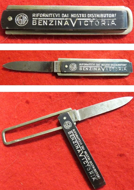 Italian AGIP Benzina Victoria funny folder, flip flop advertising pocket knife