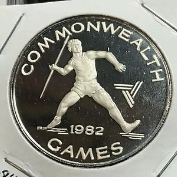 1982 SAMOA  COMMONWEALTH GAMES Proof Silver $10 Tala Coin