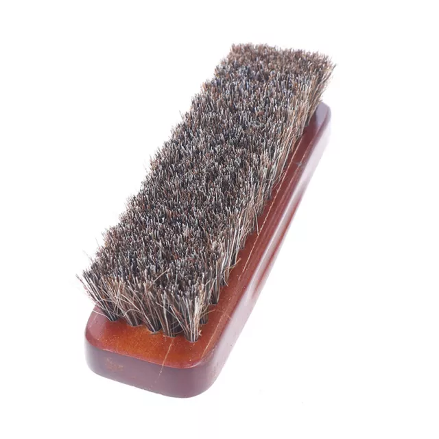 Natural wood Bristle Horse Hair Shoe Boot Brush Care Clean Shine Polish  Hf ❤TH