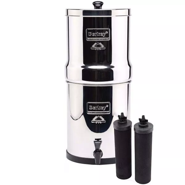 Travel Berkey Water Filter System with 2 Black Filters FREE Ship New