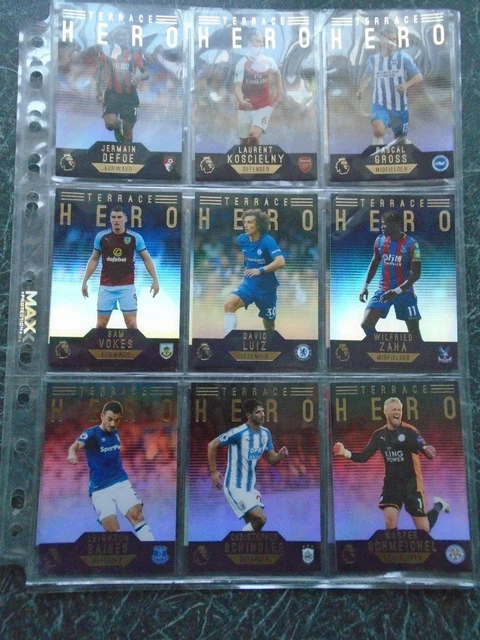 Topps Premier Gold 2017/18 terrace hero set inserti 20 carte zaha accovacciata defoe
