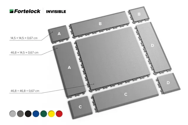 Fortelock Invisible Fliese PVC ECO 2030 - Hohe Belastbarkeit, Werkstatt, Garage 3